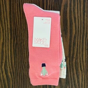 2 pairs of NWT [MAKE + MODEL] Crew Socks with Cactus Designs